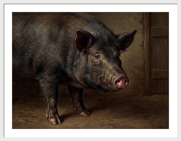 Realistic Portrait Of A Pig