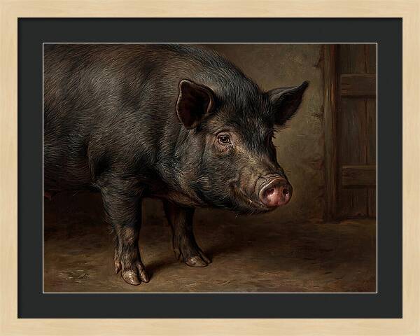 Realistic Portrait Of A Pig