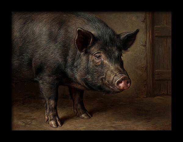 Realistic Portrait Of A Pig