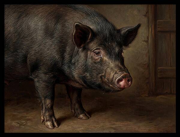 Realistic Portrait Of A Pig