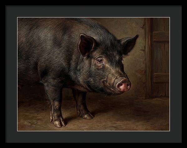 Realistic Portrait Of A Pig