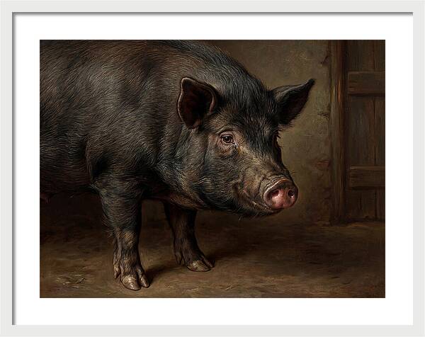 Realistic Portrait Of A Pig