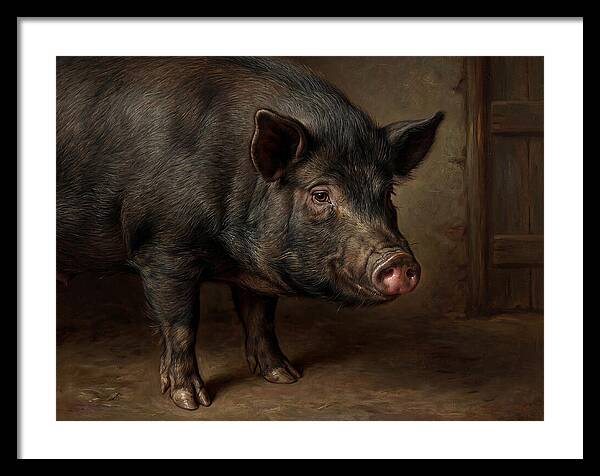 Realistic Portrait Of A Pig