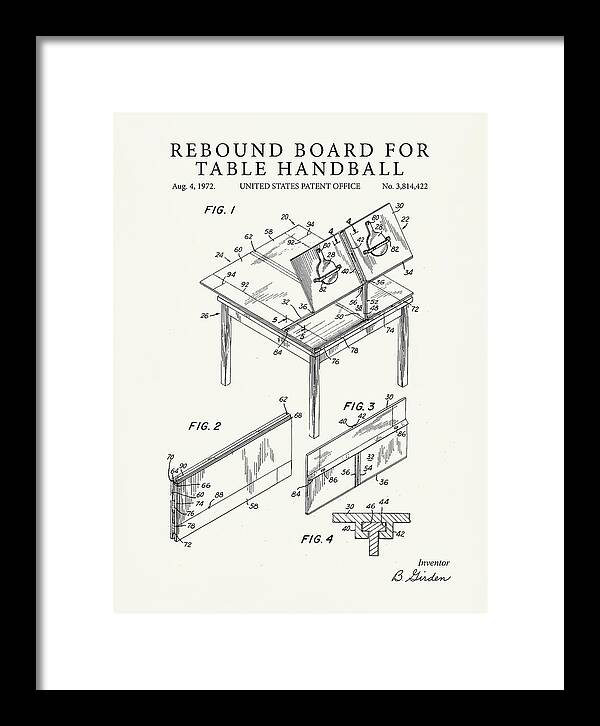 Rebound Board For Table Handball Minimalist Patent Us3814422