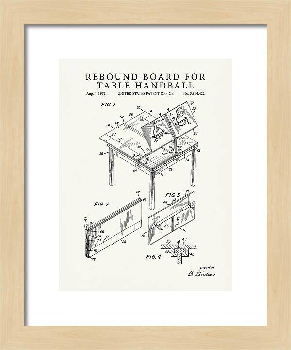 Rebound Board For Table Handball Minimalist Patent Us3814422