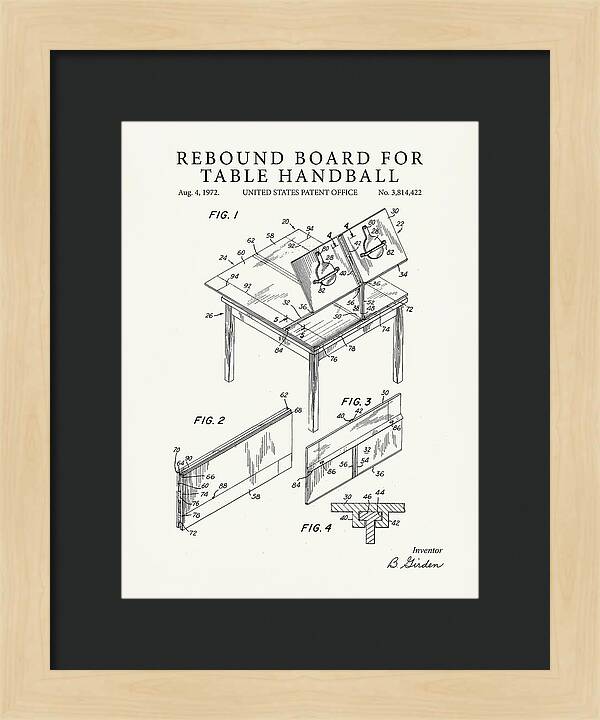 Rebound Board For Table Handball Minimalist Patent Us3814422