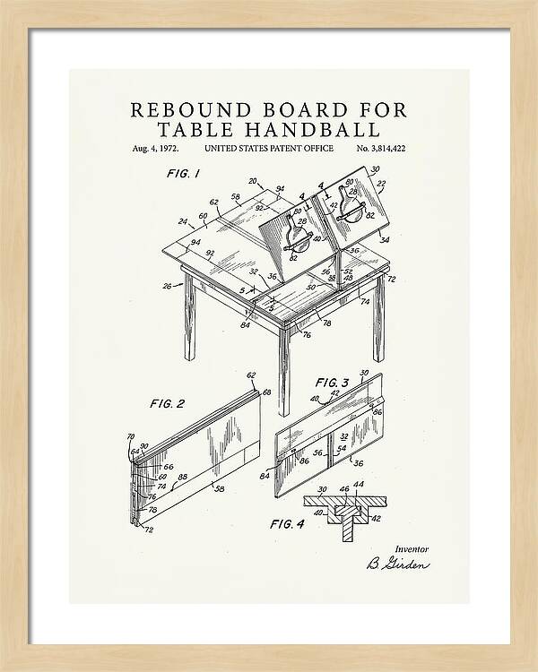 Rebound Board For Table Handball Minimalist Patent Us3814422