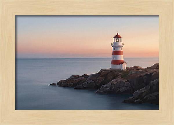 Red And White Lighthouse At Dusk