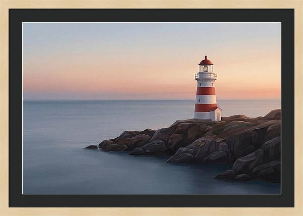 Red And White Lighthouse At Dusk