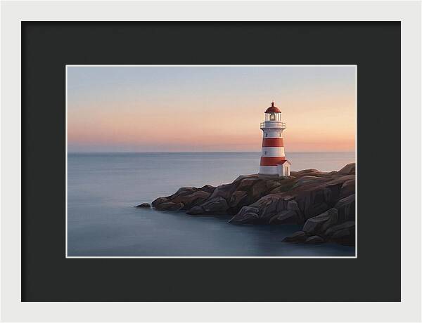 Red And White Lighthouse At Dusk