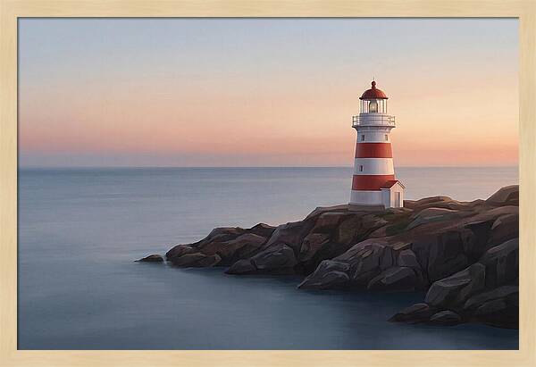 Red And White Lighthouse At Dusk