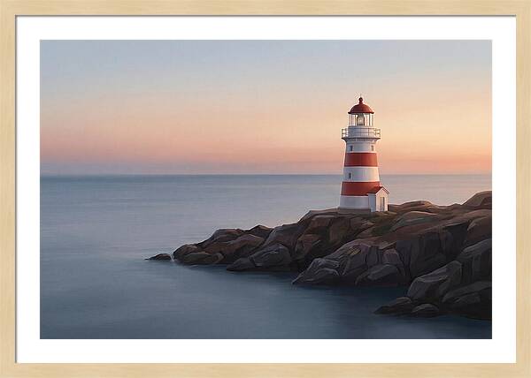 Red And White Lighthouse At Dusk