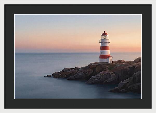 Red And White Lighthouse At Dusk