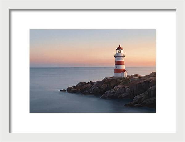 Red And White Lighthouse At Dusk