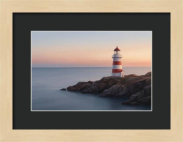 Red And White Lighthouse At Dusk