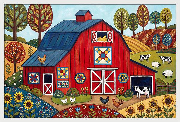 Red Barn In A Vibrant Landscape