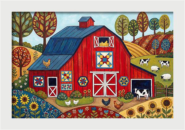 Red Barn In A Vibrant Landscape