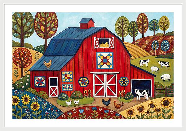 Red Barn In A Vibrant Landscape