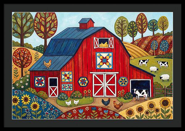 Red Barn In A Vibrant Landscape