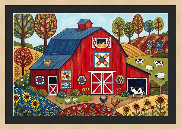 Red Barn In A Vibrant Landscape