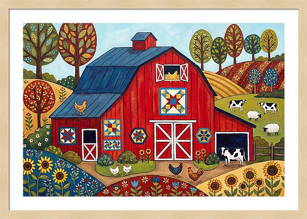 Red Barn In A Vibrant Landscape