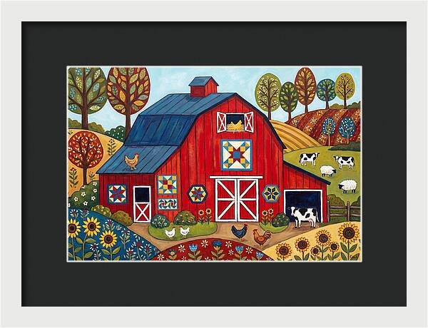 Red Barn In A Vibrant Landscape