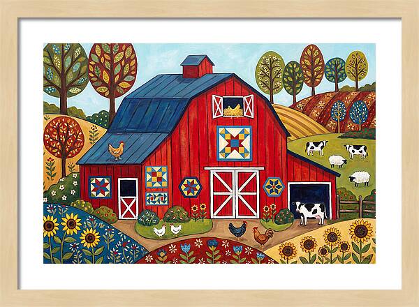 Red Barn In A Vibrant Landscape