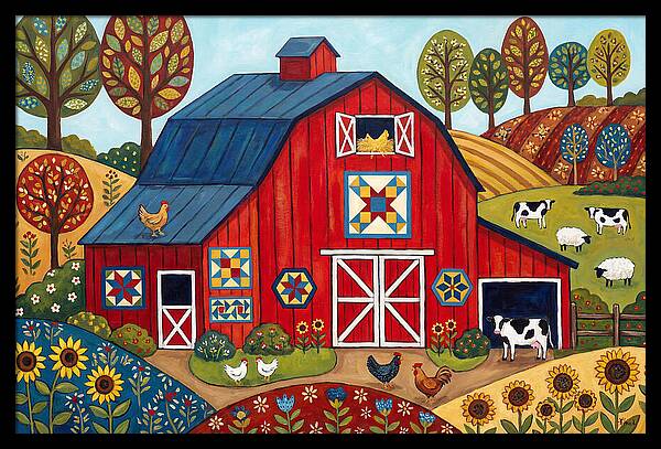 Red Barn In A Vibrant Landscape