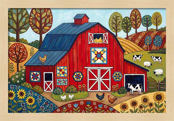 Red Barn In A Vibrant Landscape