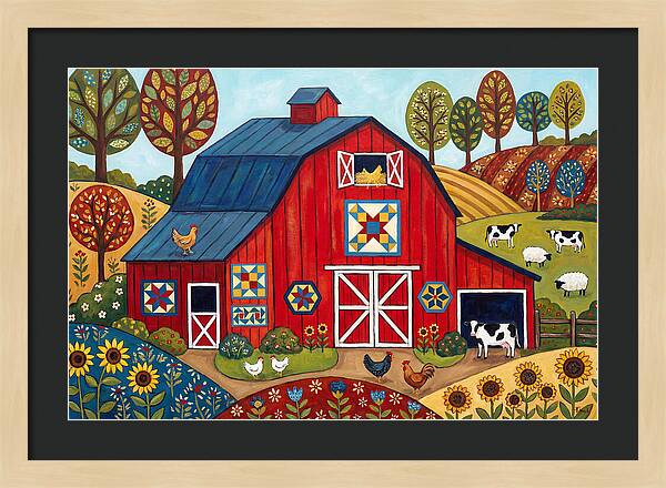Red Barn In A Vibrant Landscape