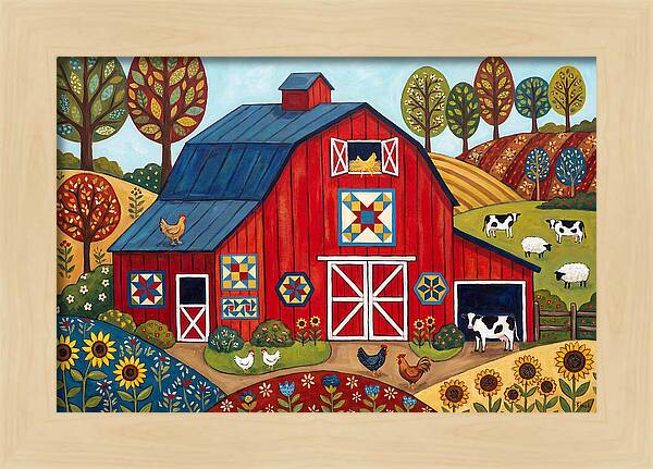 Red Barn In A Vibrant Landscape