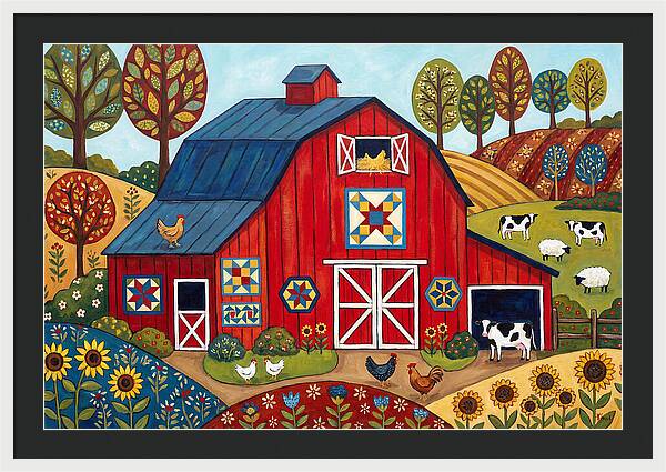 Red Barn In A Vibrant Landscape