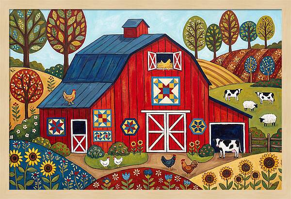 Red Barn In A Vibrant Landscape