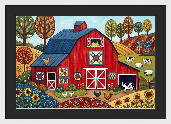 Red Barn In A Vibrant Landscape