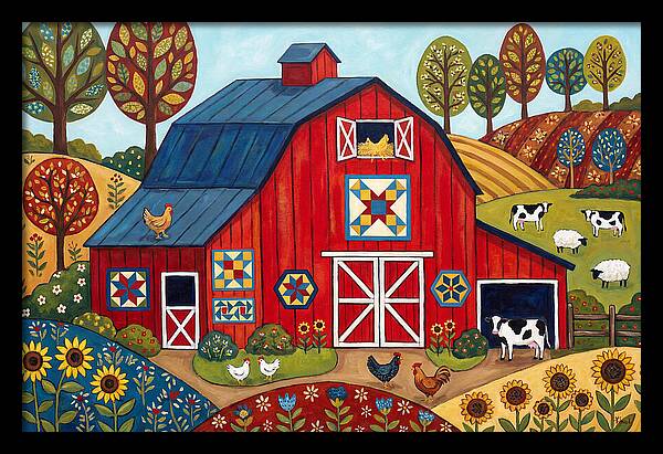 Red Barn In A Vibrant Landscape