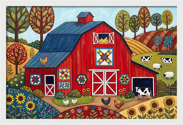 Red Barn In A Vibrant Landscape