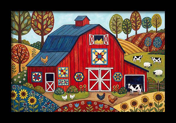 Red Barn In A Vibrant Landscape