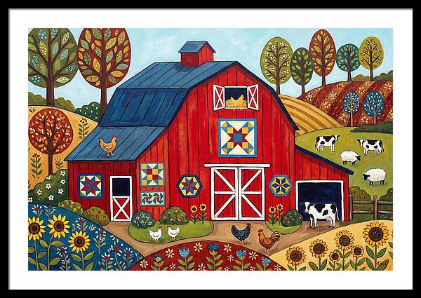 Red Barn In A Vibrant Landscape