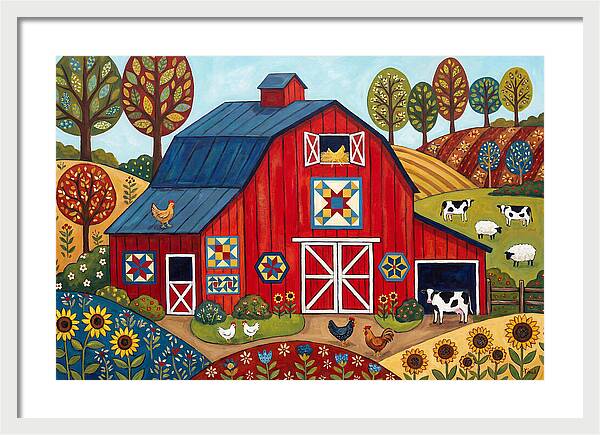 Red Barn In A Vibrant Landscape