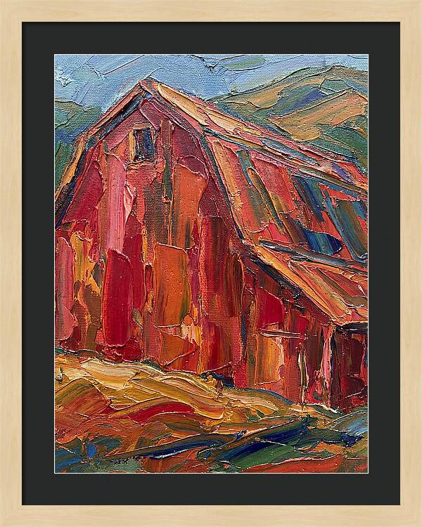 Red Barn In Vibrant Hues