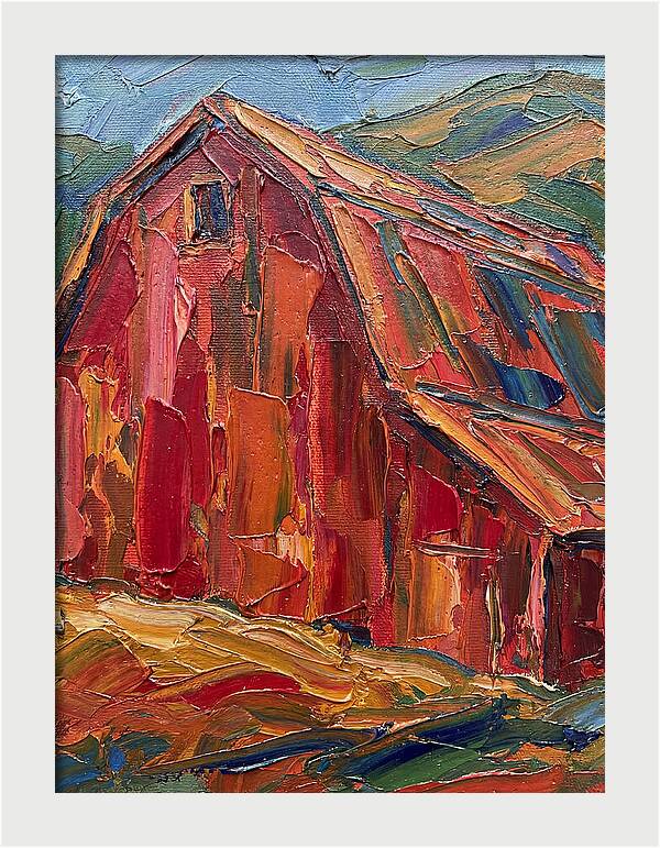 Red Barn In Vibrant Hues