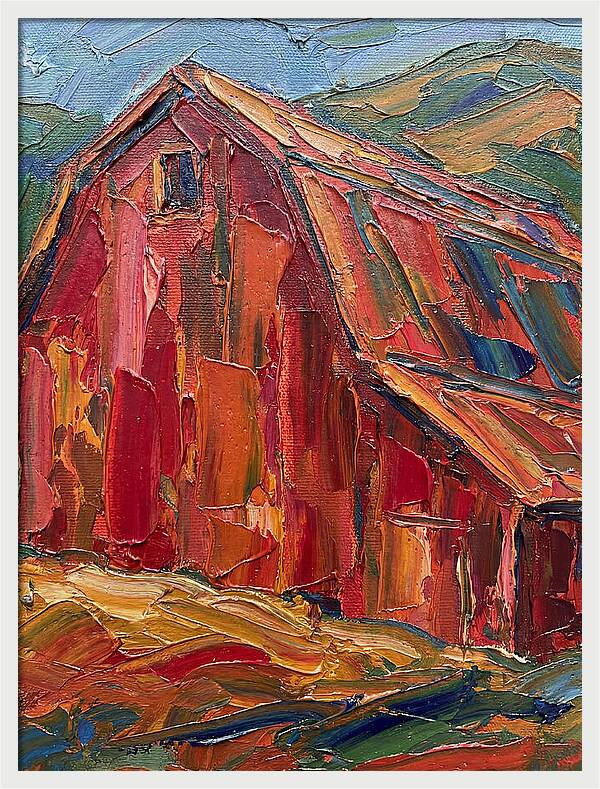 Red Barn In Vibrant Hues