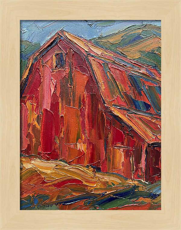 Red Barn In Vibrant Hues