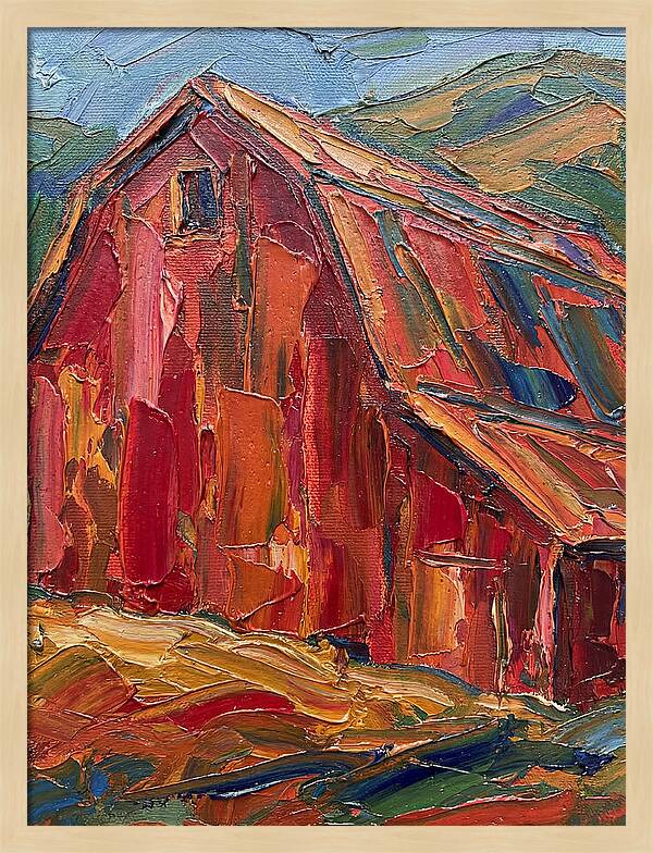 Red Barn In Vibrant Hues