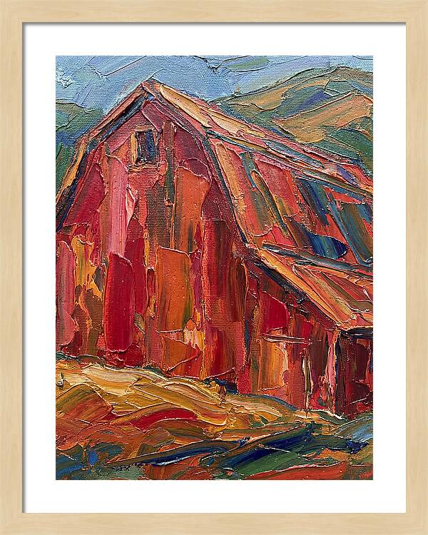 Red Barn In Vibrant Hues