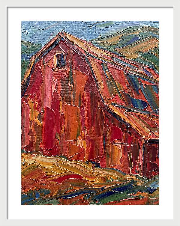 Red Barn In Vibrant Hues