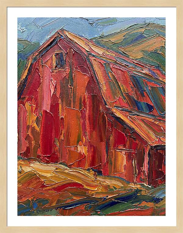 Red Barn In Vibrant Hues