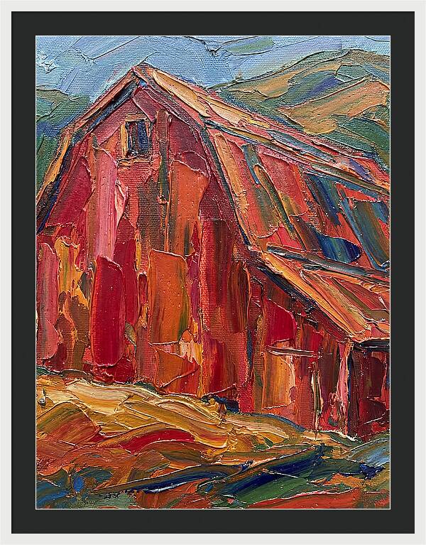 Red Barn In Vibrant Hues