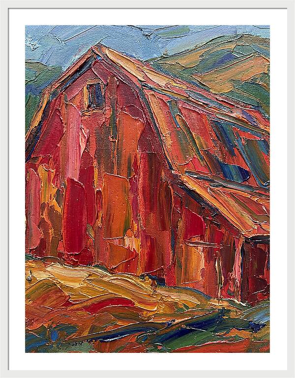 Red Barn In Vibrant Hues