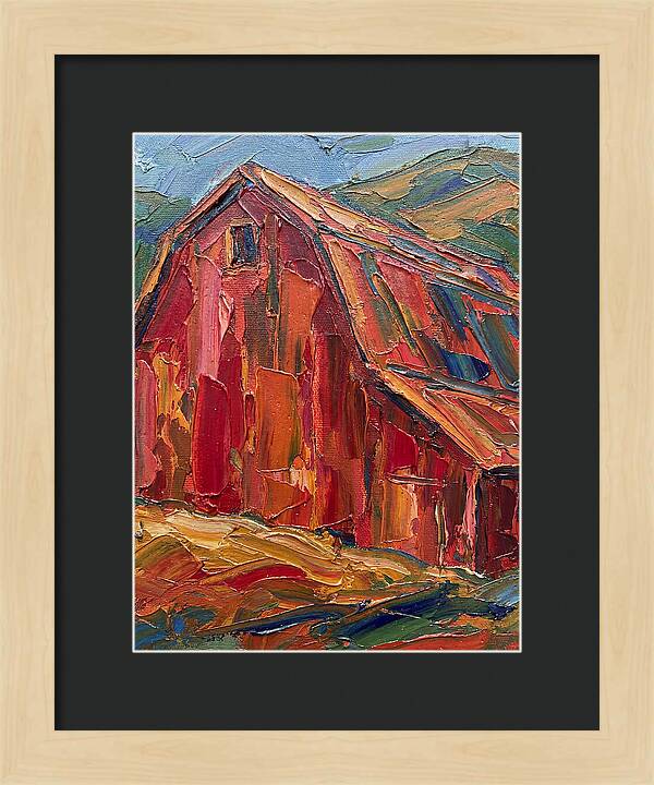 Red Barn In Vibrant Hues
